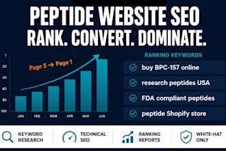 design research peptide website with fda compliant woocommerce SEO peptide store