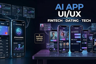 create ai mobile app UI UX for fintech dating and tech startups