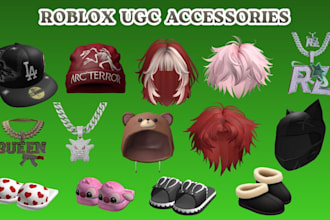 create custom roblox ugc accessories, hair, chain, hat, shoe 3d model in blender