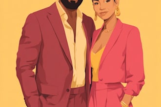 couple portrait wedding portrait illustration
