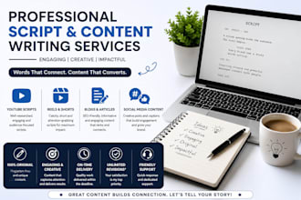 write engaging content and professional scripts for videos