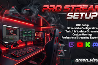 set up and optimize obs studio, streamlabs obs, or vmix for twitch youtube, kick