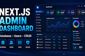 build a nextjs admin dashboard with user management and database