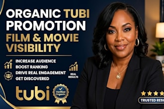 do organic tubi promotion, film promotion, movie, increase audience and ranking