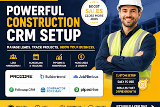 set up procore jobnimbus followup CRM contractor forema contruction managemant
