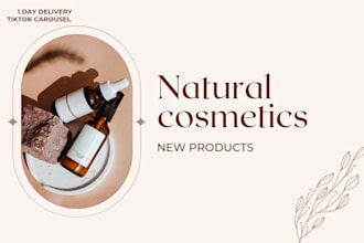 create modern tiktok carousel for skincare brand in canva