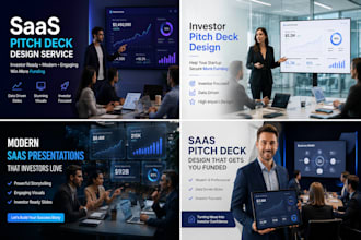 create saas pitch deck and software startup investor presentation, tech startup