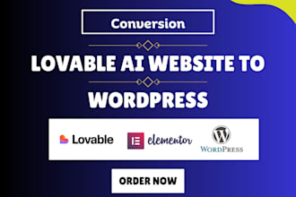 convert, migrate lovable to wordpress website, elementor website