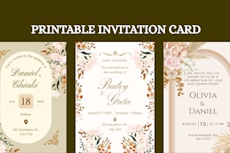 design an elegant wedding invitation or party invitation card