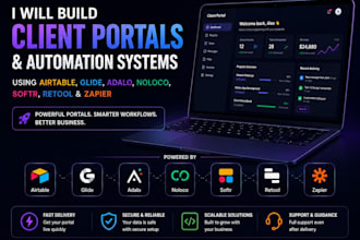 build airtable glide adalo noloco softr client portal retool zapier integration
