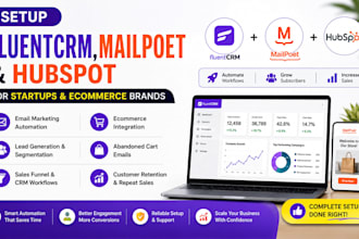 setup fluentcrm mailpoet and hubspot for startups and ecommerce brands