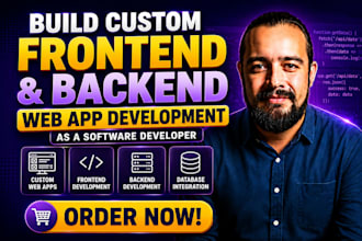 build custom frontend and backend web app development as a software developer