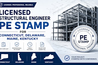 license structural engineer pe stamp for connecticut, delaware, maine, kentucky