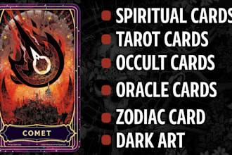 design custom spiritual oracle desk tarot card art and fantasy card illustration