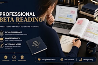 beta read your book manuscript novel or story and provide constructive feedback