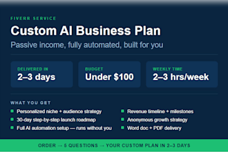 create a personalized ai powered business plan for you
