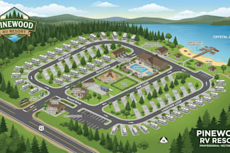 design rv park campground resort map and vector site plan layout