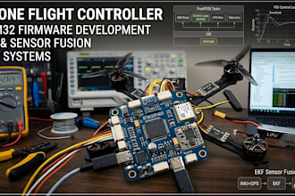 do drone flight controller firmware with stm32, sensor fusion, pid control, rtos