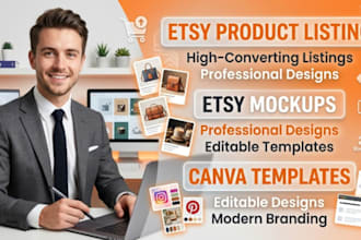 do etsy product listing, etsy mockups, canva templates for etsy shop