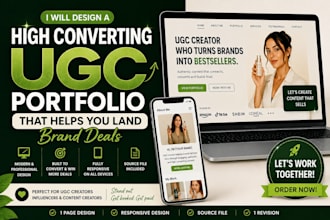 create a professional ugc portfolio website for content creators