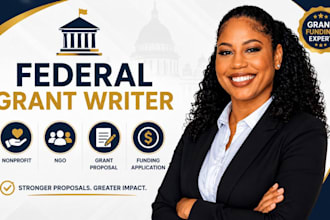 federal grant writer, nonprofit, ngo grant proposal, funding application