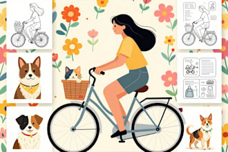 digital illustration and line art illustration