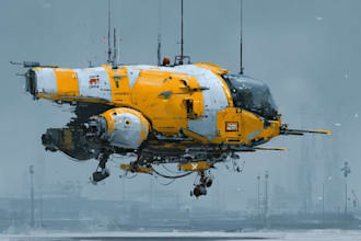 draw  a sci fi spaceship model