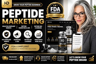 do peptide marketing, build fda compliant peptide website, and peptide SEO