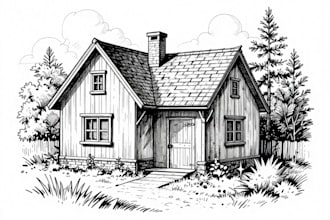 draw black and white illustration