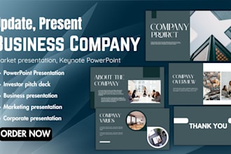 update, present business company slides market presentation, keynote powerpoint