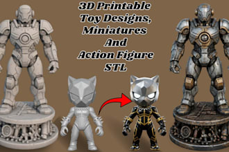 create 3d printable toy designs, miniature, and action figure stl