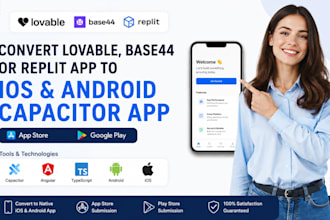 convert lovable base44 replit app to ios android capacitor supabase app store