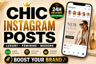 design classy luxury instagram posts for beauty and fashion