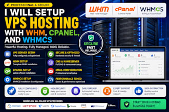 setup vps with whm, cpanel, and whmcs for your hosting business