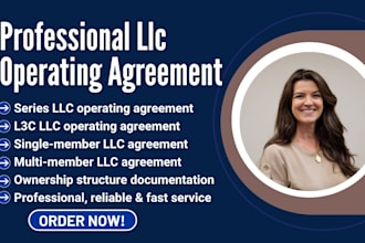 draft operating agreement for series llc or l3c llc professionally