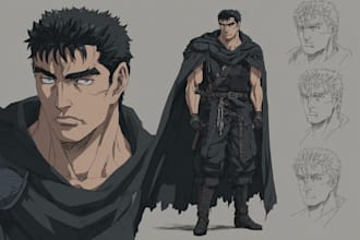create high quality bespoke dark berserk art