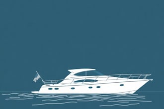 create line art or illustration of boat, yacht, car, object