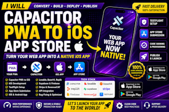 capacitor pwa to ios lovable to ios replit app website to app app store