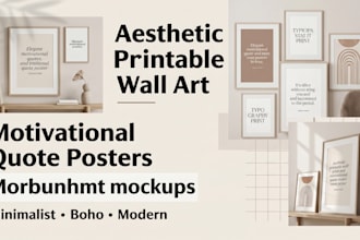 design aesthetic printable wall art and motivational quote posters