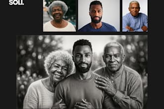 create a custom family portrait, add loved one to photo, or memorial gift