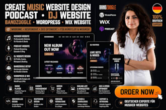 deutsch music website design podcast dj website bandzoggle wordpress wix website