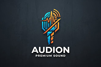 design a modern and creative microphone logo for your brand