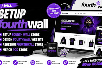 setup fourth wall store, design fourthwall website redesign