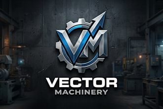 design a strong and modern machine logo for your brand