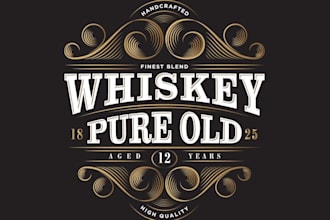 create premium alcohol bottle label and luxury logo design