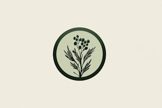 create hand drawn botanical boho logo designs