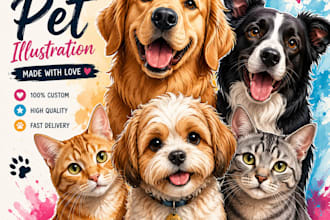 drawing custom pet portraits