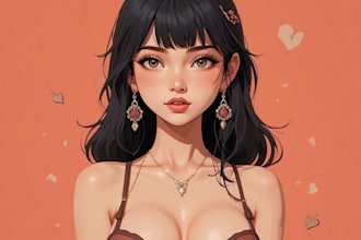 draw characters, ocs, cartoon pinup style in sfw or nsfw
