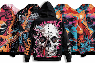 make custom streetwear vector graphic for t shirt, hoodie
