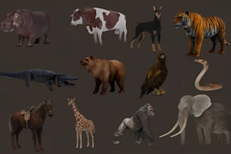 create realistic 3d animal model 3d dragon creature dinosaur model 3d dog stl